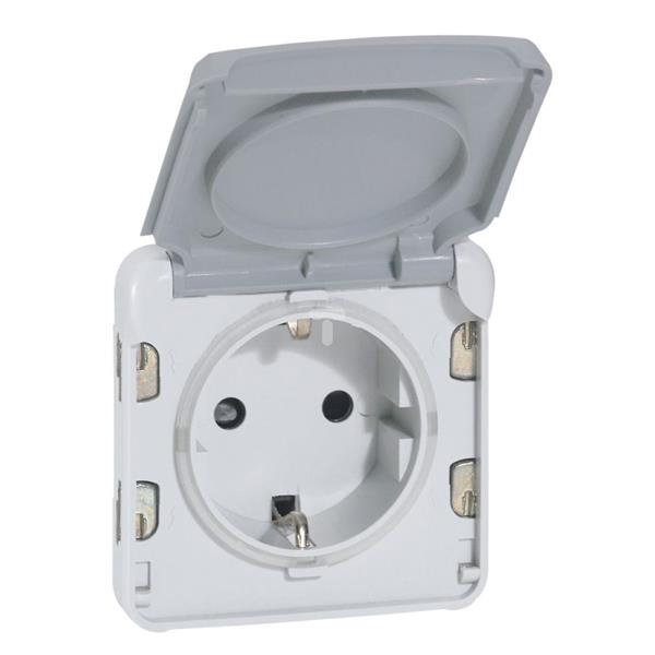 PLEXO55 Gniazdo pojedyncze z/u 16A SCHUKO szare 069570