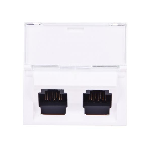 MOSAIC Gniazdo komputerowe podwójne RJ45 kat.6 UTP 2M 45st białe 076504