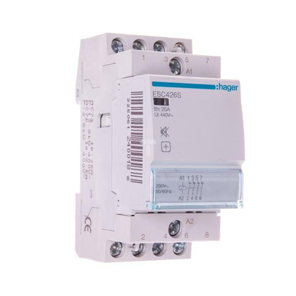 Stycznik modułowy cichy 25A 0Z 4R 230V AC ESC426S