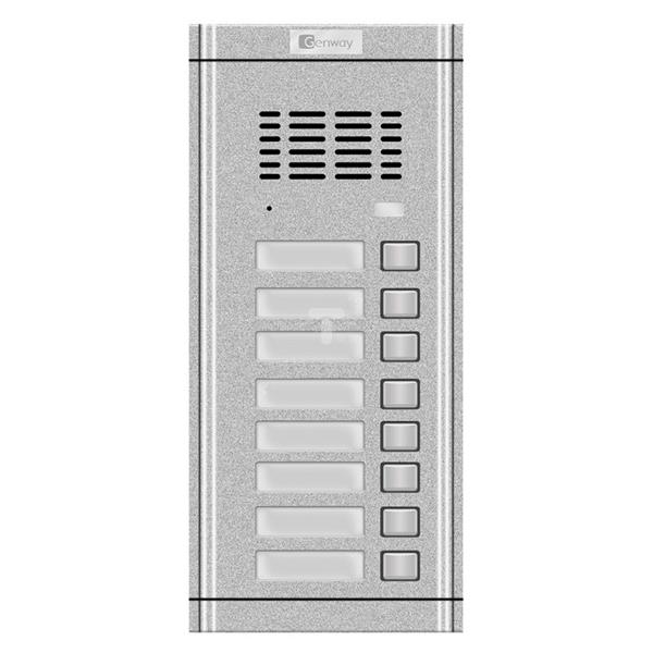 Panel domofonowy zewnętrzny podtynkowy (8 przycisków) podświetlany GENWAY aluminium WL-02NE (1x8)