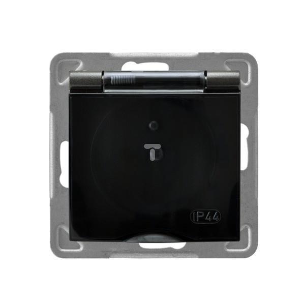 IMPRESJA Gniazdo bryzgoszczelne z/u IP44 antracyt GPH-1YZ/m/50/d