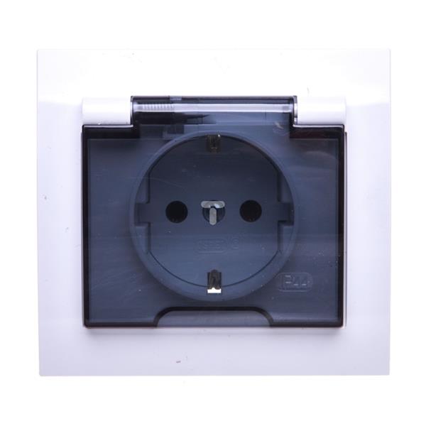 KIER Gniazdo bryzgoszczelne z/u IP-44 SCHUKO białe GPH-1WS/00/d  