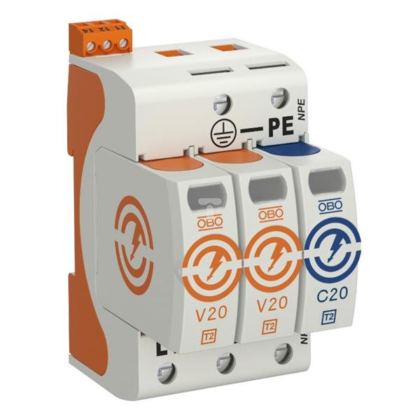 Ogranicznik przepięć C 2P+N 40kA 150V V20-2+NPE+FS-150 5095322