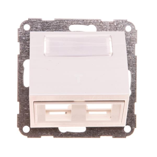 Optima Płytka czołowa z ramką szkieletową  keyston jack na mod. 2xRJ45 12007902