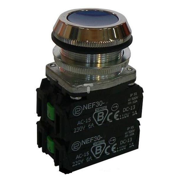 Przycisk sterowniczy 30mm niebieski z samopowrotem 2Z 2R W0-NEF30-K 2X2Y N