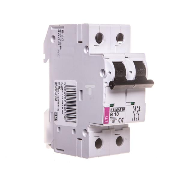 Wyłącznik nadprądowy 2P B 10A 10kA AC ETIMAT10 002123714