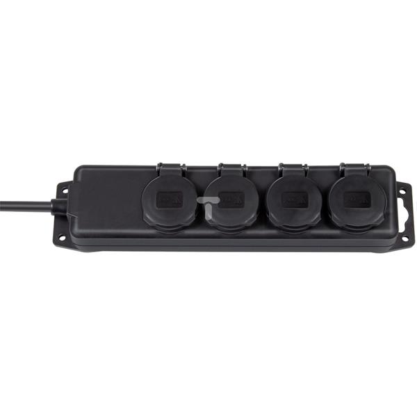 Listwa zasilająca 4x2P+Z z pokrywami czarna 2m P44 1159960