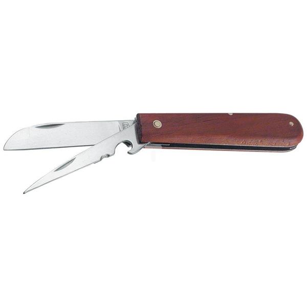 Scyzoryk monterski 2 ostrza,drewno [MODECO] MN-63-053