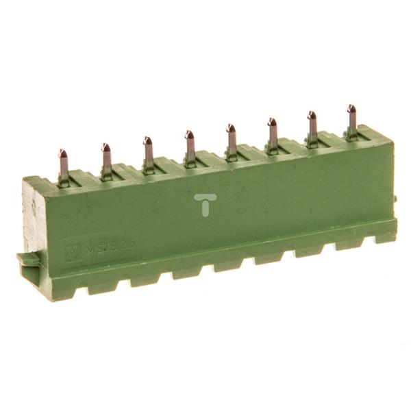 Gniazdo pinowe 8P 320V 12A zielone z noskiem blokującym MSTBVA 2,5/ 8-G-RN 1944657