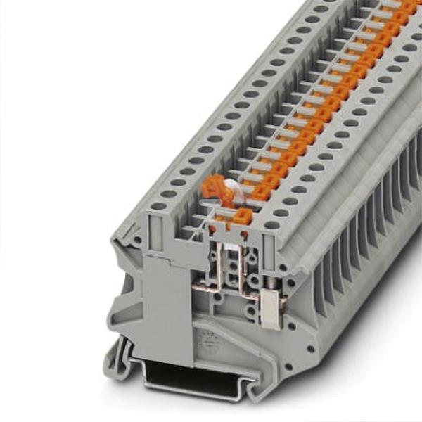 Złączka przelotowa 2-przewodowa z odłącznikiem nożowym 0,14-6mm2 szara UT 4-MT-P/P 3046171