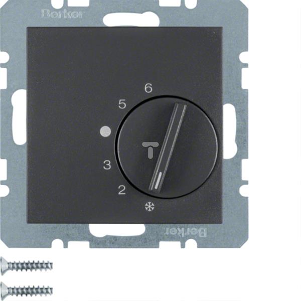 B.1/B.3/B.7 Glas Regulator temperatury pomieszczenia z zestykiem zmiennym i elementem centralnym antracyt 20261606