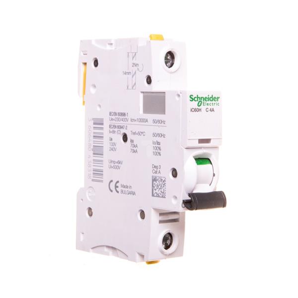 Wyłącznik nadprądowy 1P C 4A 6kA AC iC60N A9F07104