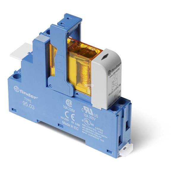 Przekaźnikowy moduł sprzęgający 15,8mm, 1P 10A 24V AC, styki AgNi, zaciski śrubowe, szyna DIN 48.31.8.024.0060SMA