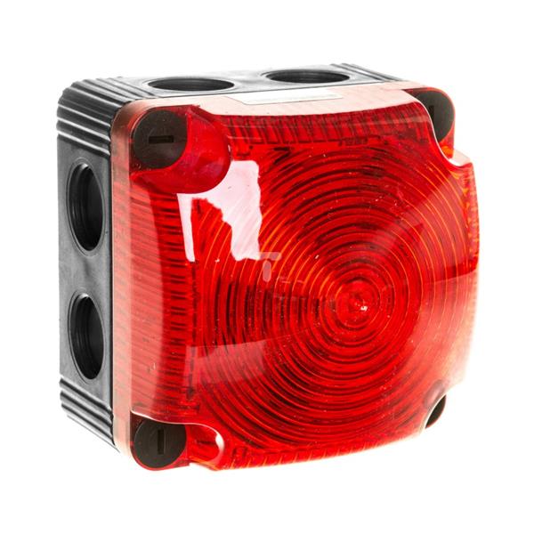 Sygnalizator ostrzegawczy czerwony 24V DC LED błyskowy podwójny 853.110.55