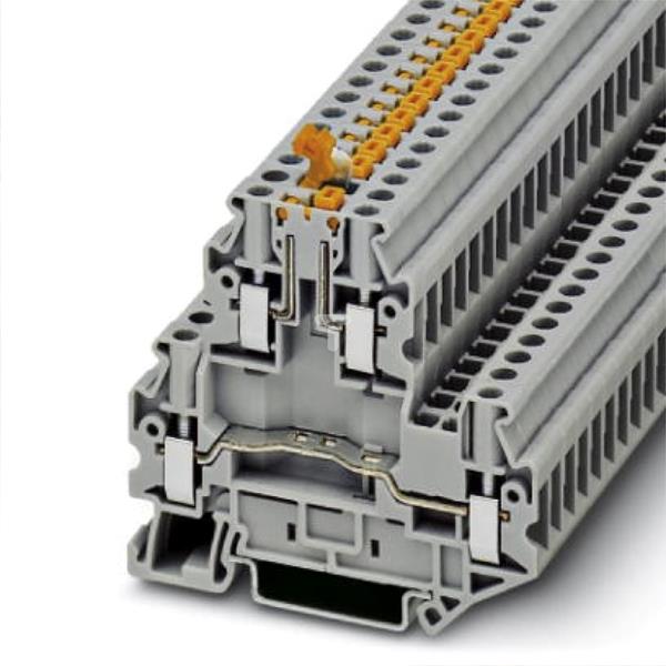Złączka przelotowa 4-przewodowa z odłącznikiem nożowym 4mm2 szara UTTB  4-MT P/P 3044762