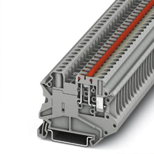 Złączka przelotowa 2-przewodowa z odłącznikiem nożowym 4mm2 szara UT 4-MTL-P/P KNI 3046154