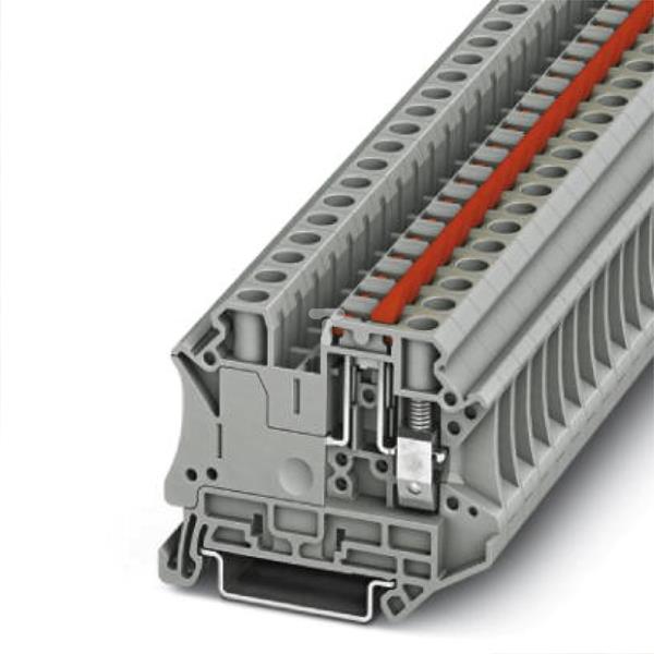 Złączka przelotowa 2-przewodowa z odłącznikiem nożowym 6mm2 szara UT 6-MTL-P/P KNI 3046155