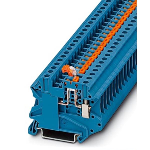 Złączka przelotowa 2-przewodowa z odłącznikiem nożowym 4mm2 niebieska UT 4-MT BU 3046278