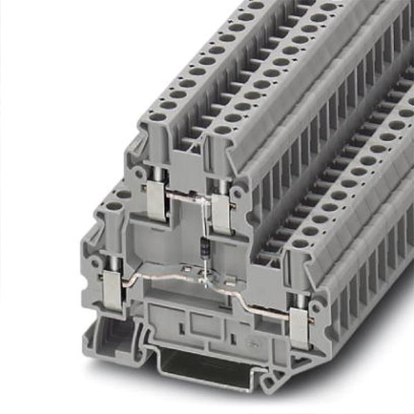 Złączka szynowa elementów kontrolnych 2-piętrowa 4-przewodowa 2,5mm2 szara UTTB 2,5-DIO/O-U 3046650