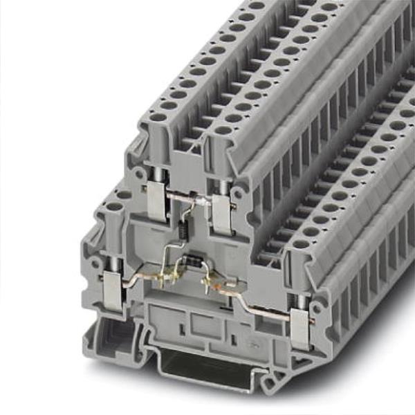 Złączka szynowa elementów kontrolnych 2-piętrowe 4-przewodowa 2,5mm2 szara UTTB 2,5-2R BU/N 3046672