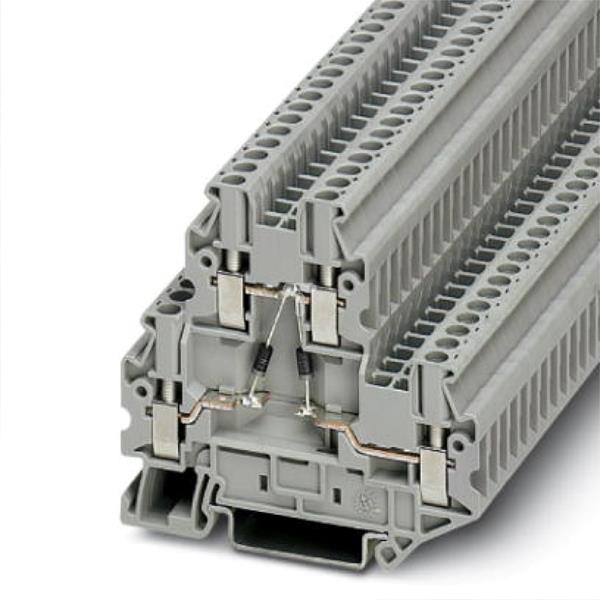 Złączka szynowa elementów kontrolnych 2-piętrowa 4-przewodowa 2,5mm2 szara UTTB 2,5-2DIO/O- 3046689