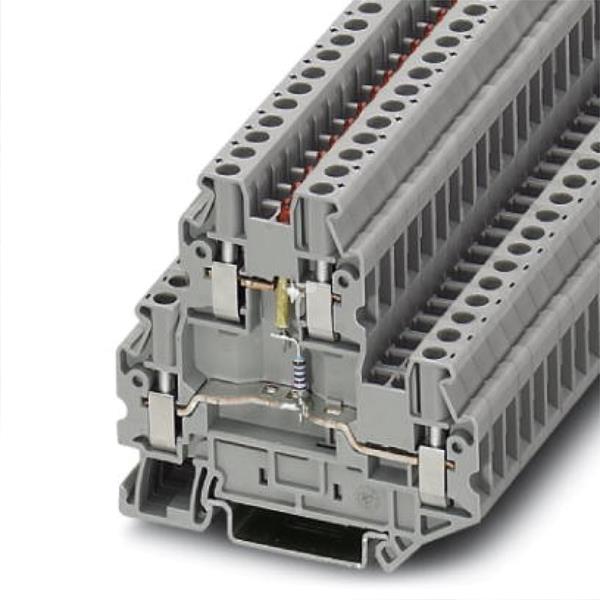 Złączka szynowa elementów kontrolnych 2-piętrowa 4-przewodowa 2,5mm2 szara UTTB 2,5-LA 24 R 3046692