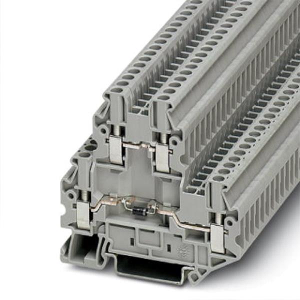 Złączka szynowa elementów kontrolnych 2-piętrowa 4-przewodowa 2,5mm2 szara UTTB 2,5-DIO/UL- 3046728