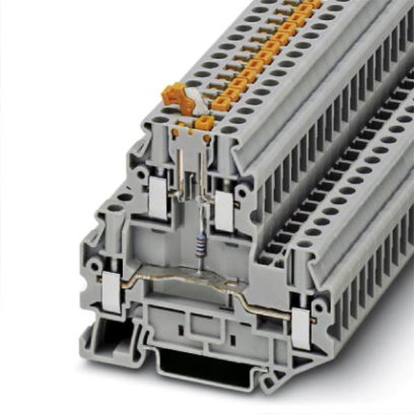 Złączka przelotowa 4-przewodowa z odłącznikiem nożowym 4mm2 szara UTTB 4-MT P/P LA 3046773