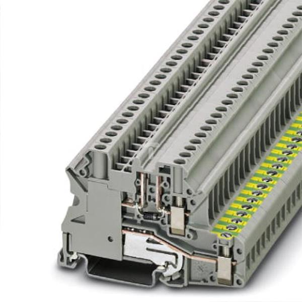Złączka szynowa elementów kontrolnych 2-przewodowa 4mm2 szara UT 4-PE/L-DIO/L- 3046834