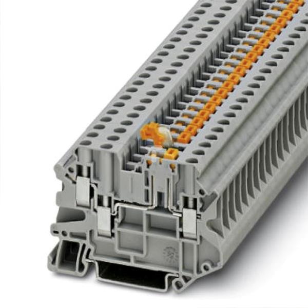 Złączka przelotowa 3-przewodowa z odłącznikiem nożowym 4mm2 szara UT 4-TWIN-MT P/P 3064014