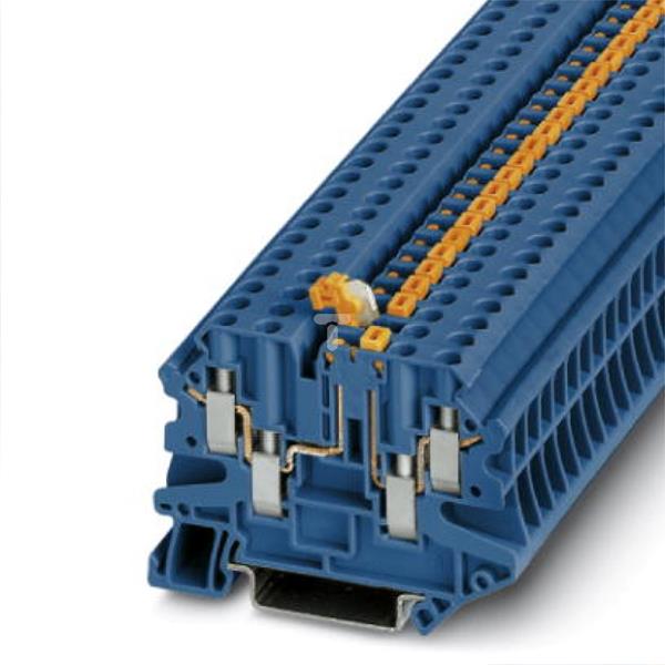 Złączka przelotowa 2-przewodowa z odłącznikiem nożowym 4mm2 niebieska UT 4-QUATTRO-MT 3073063