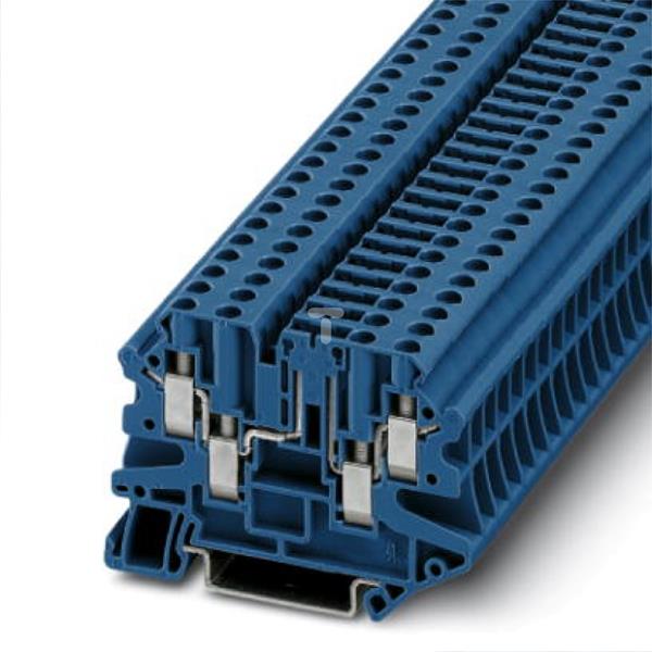 Złączka szynowa rozłączalna 4-przewodowa 4mm2 niebieska UT 4-QUATTRO-TG 3073076