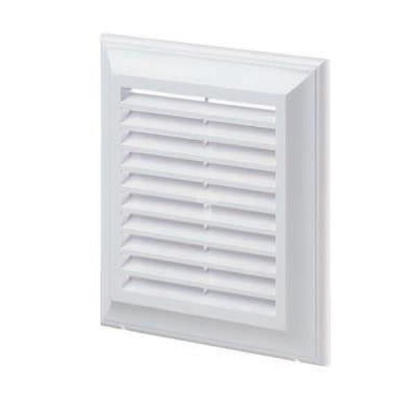 Kratka wentylacyjna 140x140mm z siatką i kołnierzem prostokątnym 100x100mm chrom EL140ACHR
