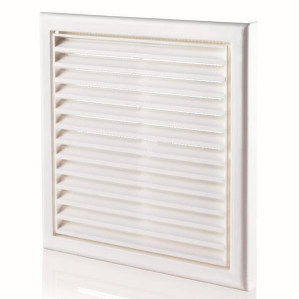 Kratka wentylacyjna 154x154 mm z siatką i kołnierzem okrągłym 100mm brąz MW100AKBR