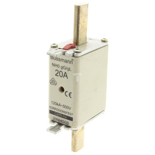Wkładka NH0 20A 500V gL/gG podwójny wskaźnik 20NHG0B