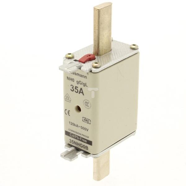 Wkładka NH0 35A 500V GgL/gG podwójny wskaźnik 35NHG0B