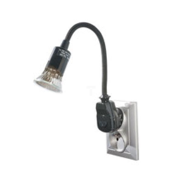 Lampa wtyczkowa z żarówką LED 1W GU10 250V czarna AWA-LW/CZ