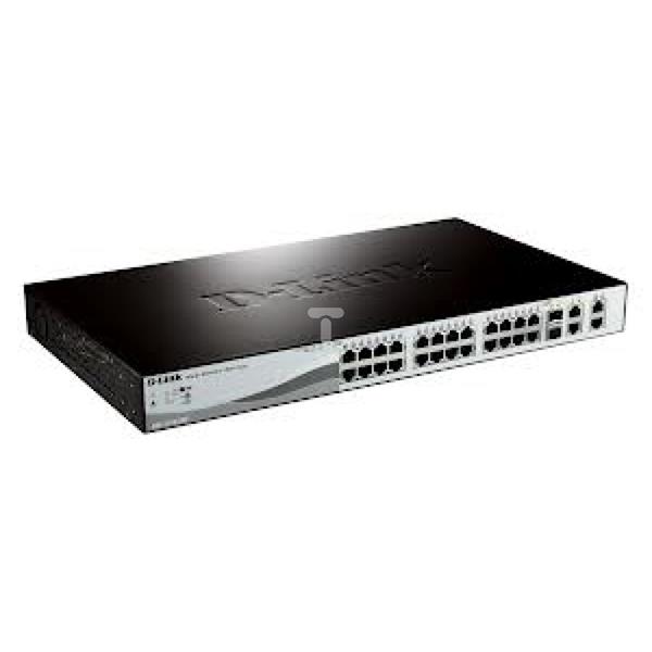 Switch D-Link PoE GigaBit, 24 porty GB, 24xPoE, 4xSFP, 64W, zarządzalny, 240VAC DES-1210-28P