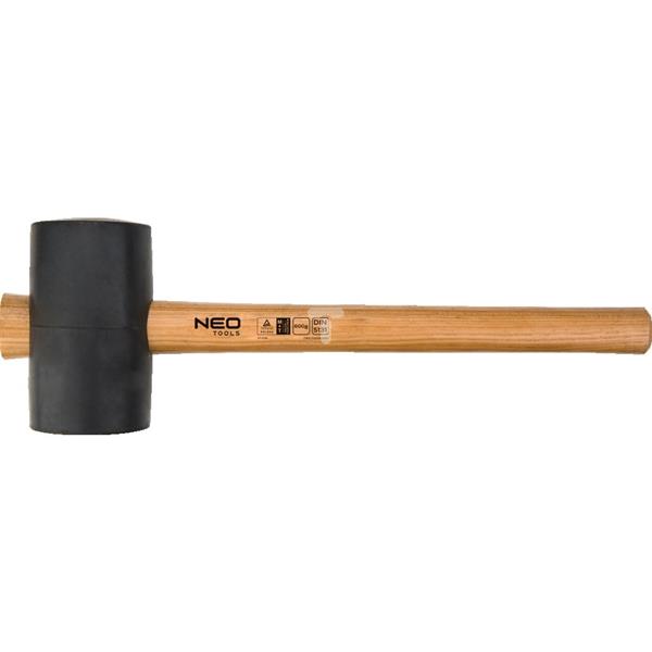 Młotek gumowy 90mm 1200g trzonek hikorowy 25-054