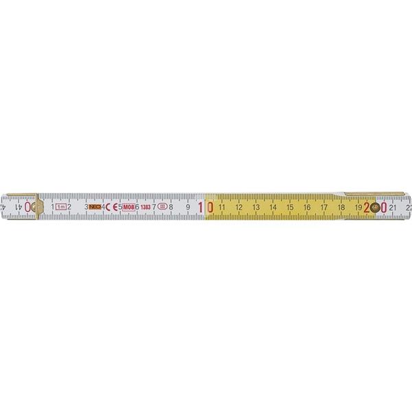 Miara składana drewniana 1m biało-żółta 74-010