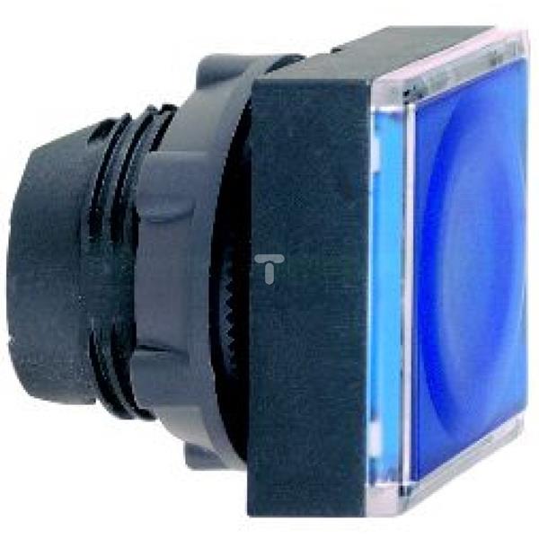 Główka przycisku podśw. nieb. kwadr. kryta O22 z sam. powr. zing. LED ZB5CW363