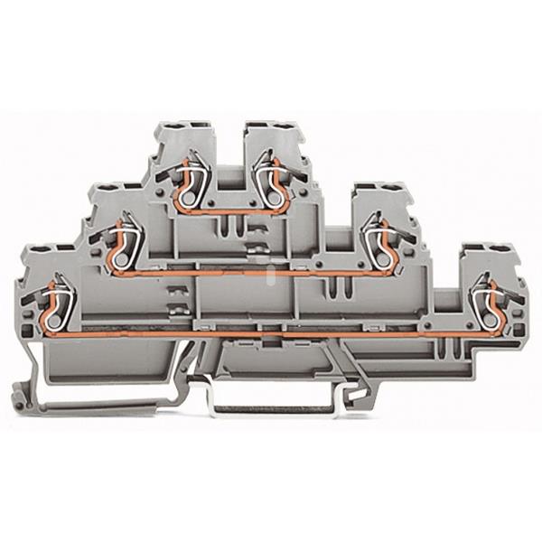 Złączka trzypiętrowa L / L / N 2,5mm2 szara 870-553 