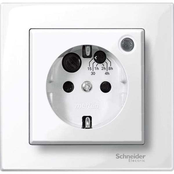 Mechanizm gniazda wtykowego SCHUKO z zegarem, z przesłoną, B.P, P, Sys M MTN501119