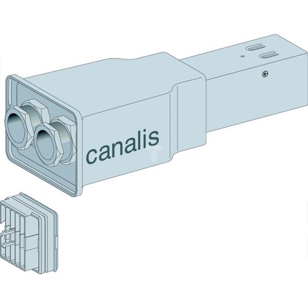 Canalis, kaseta zasilająca dla KBB, 40A, lewa, 2 obwody, izolowane uziemienie KBB40ABG44EW