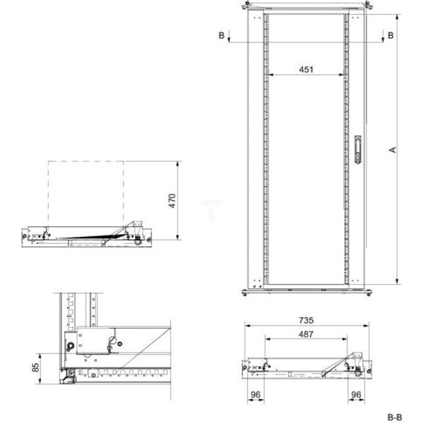 Szafa wychylna Spacial SF/SM 19 cali — 1600x800mm — 31modułów NSYRSW31