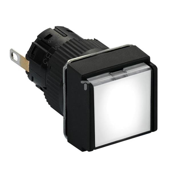 Wskaźnik św. kwadr. O 16, IP 65, biały, zintegr. LED, 24 V, złącze XB6ECV1BP
