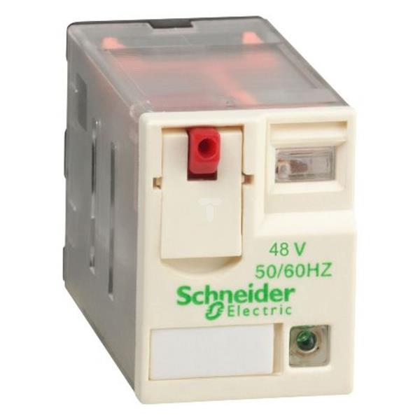 Przekaźnik wtykowy miniaturowy Zelio RXM-4 styki przełaczne, 48 V AC, dioda LED RXM4AB2E7