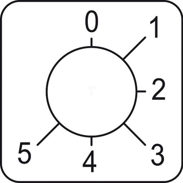 Etykieta łącznika krzywkowego 0 do 5, 45x45mm KZ18045