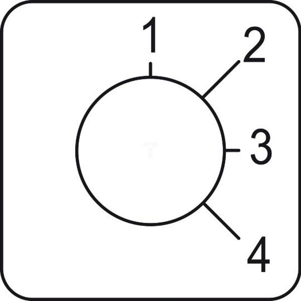 Etykieta łącznika krzywkowego 1 do 4, 45x45mm KZ18417