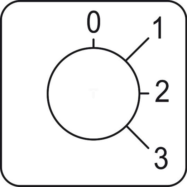 Etykieta łącznika krzywkowego 0 do 3, 45x45mm KZ18043